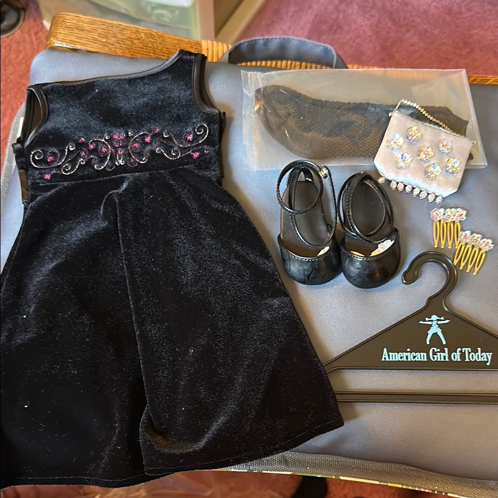 American Girl Black and Purple Velvet Ensemble